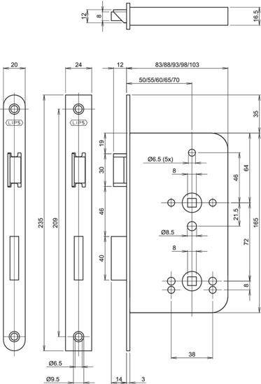 Afbeeldingen van BADKAMER/WC SLOT 2486-17T24-50 ZS