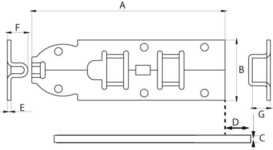 Afbeeldingen van SG 100BV / PLAATSCHUIF VLAK 100MM VERZINKT