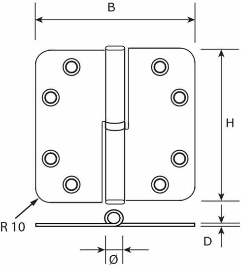 Afbeeldingen van H379-89892313 / KOGELSTIFTPM. 89X89 SKG ***® RVS GEB. L RC