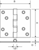 Afbeeldingen van KOGELLAGERSCHARNIER 76X76MM PEN RVS GEBORST. ZWART