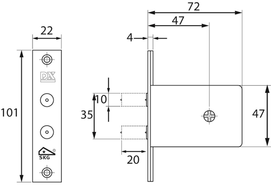 Afbeeldingen van DSKG 6006B KA / INSTEEK-BIJZETSLOT DX SKG*® KA6