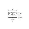 Afbeeldingen van ONGELAGERD KLEPSCHARNIER/28X80X1.2/RECHTHOEK/STAAL TOPCOAT