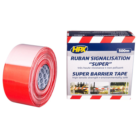 Afbeeldingen van SUPER AFZETLINT - WIT/ROOD 80MM X 500M