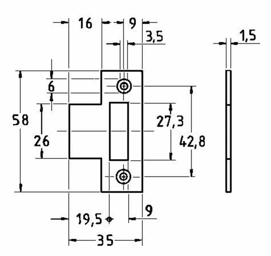 Afbeeldingen van PAVILJOENSLOT 30 MM MET 7 MM STIFT