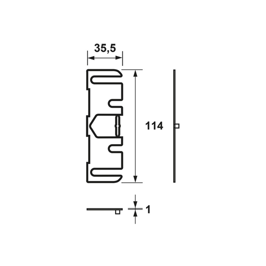 Afbeeldingen van ONDERLEGPLAAT/1MM/HD-SCHARNIER/114X89MM