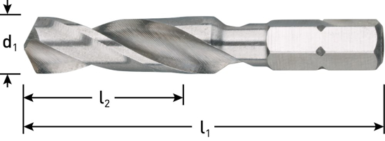 Afbeeldingen van HSS-G BOORBIT DIN 3126, 1/4"-C6.3, ø3,3