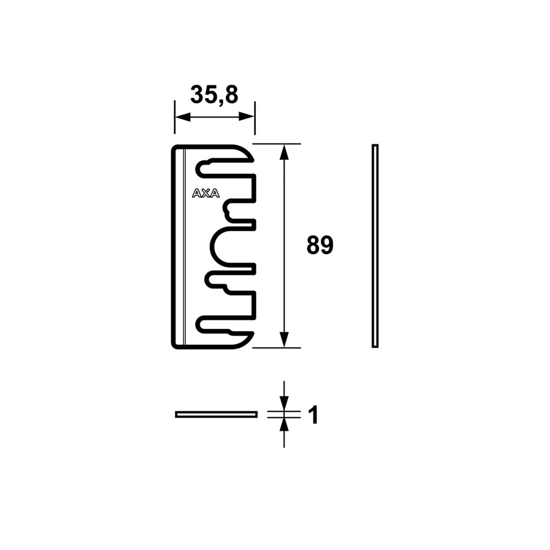 Afbeeldingen van ONDERLEGPLAAT SCHARNIER/89X89X1/RAND AFBREEKBAAR/KUNSTSTOF WIT