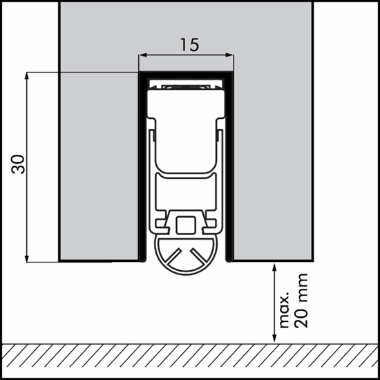 Afbeeldingen van AUTOMATISCHE DORPELSTRIP RUBBER 9280 MM