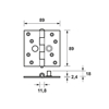 Afbeeldingen van ONGELAGERD VEILIGHEIDSSCHARNIER/89X89X2.4/RECHTHOEK/STAAL TOPCOAT/SKG3