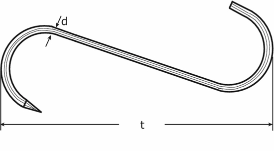 Afbeeldingen van 225-080T / VLEESHAAK 3.9X080MM VERTIND