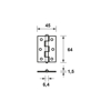 Afbeeldingen van ONGELAGERD SMAL SCHARNIER/64X45X1.5/RECHTHOEK/STAAL VERZINKT