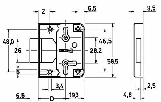 Afbeeldingen van OPLEG MEUBELSLOTJE 772  25 MM