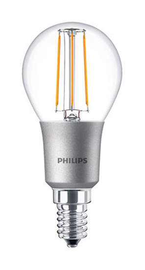 Afbeeldingen van PHILIPS LED KOGEL E14 3,4-40W 2700K FILAMENT HELDER DIMBAAR 2700K