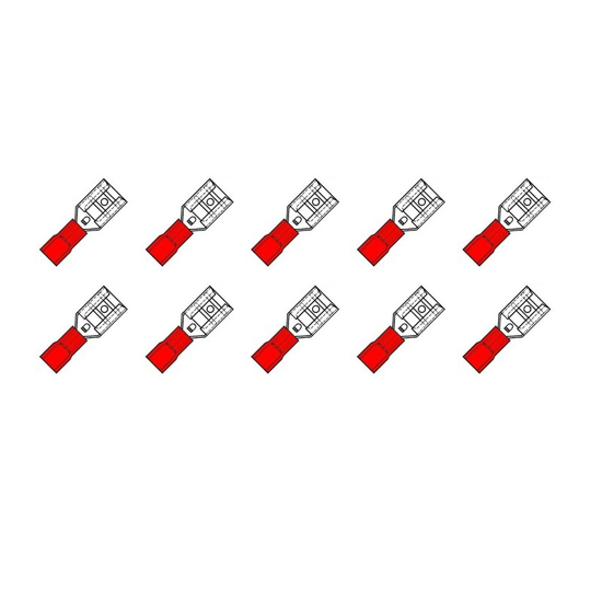 Afbeeldingen van 10ST.KABELSCHOEN VLAK FEMALE 6,4 RD