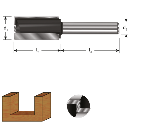 Afbeeldingen van HM GROEFFREES MET GRONDSNIJDER, GOLD-LINE, ø12X30X58, D2=8