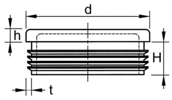 Afbeeldingen van KNST MEUBELDOP ROND ZWART 30 MM