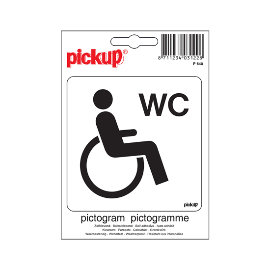 Afbeeldingen van STICKER GEHANDICAPTEN TOILET 100X100 MM