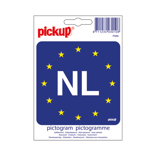 Afbeeldingen van STICKER EUROPESE VLAG MET NL 100X100 MM