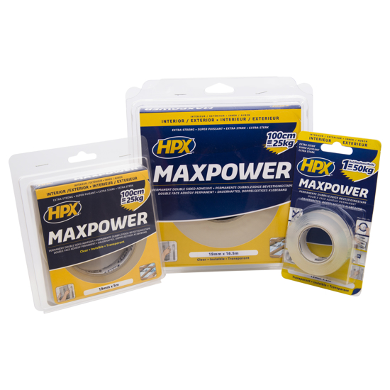 Afbeeldingen van MAX POWER TRANSPARENT BEVESTIGINGSTAPE - 19MM X 2M