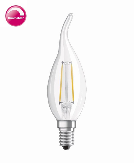 Afbeeldingen van OSRAM F-LED CLBA40H DIM 4,0W827 E14