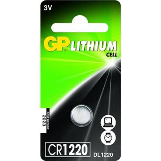 Afbeeldingen van GP CR1220 LITHIUM KNOOPCEL BATTERIJ 3V BLISTER(1)