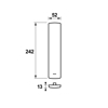 Afbeeldingen van VEILIGHEIDSSCHILD CURVE BUITEN BLIND/242X52X13/ALU. GESL. F1/SKG3