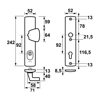 Afbeeldingen van VEILIGHEIDSBESLAG CURVE PLUS S-KNOP PC92 ANTI-KERNTREK/OMKEERBAAR/242X52X13/ALU. GESL. F1/SKG3