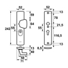 Afbeeldingen van VEILIGHEIDSBESLAG CURVE PLUS S-KNOP PC55 ANTI-KERNTREK/OMKEERBAAR/242X52X13/ALU. GESL. F1/SKG3