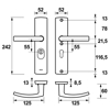 Afbeeldingen van VEILIGHEIDSBESLAG CURVE PLUS KRUK BLOK PC55 ANTI-KERNTREK/242X52X13/ALU. GESL. F8/SKG3