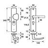 Afbeeldingen van VEILIGHEIDSBESLAG CURVE PLUS S-KNOP+KRUK BLOK PC55 ANTI-KERNTRE/OMKEERBAAR/242X52X13/ALU. GESL. F8/SKG3