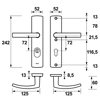 Afbeeldingen van VEILIGHEIDSBESLAG CURVE PLUS KRUK BLOK PC72 ANTI-KERNTREK/242X52X13/ALU. GESL. F8/SKG3