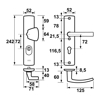 Afbeeldingen van VEILIGHEIDSBESLAG CURVE PLUS S-KNOP+KRUK BLOK PC72 ANTI-KERNTREK/OMKEERBAAR/242X52X13/ALU. GESL. F8/SKG3