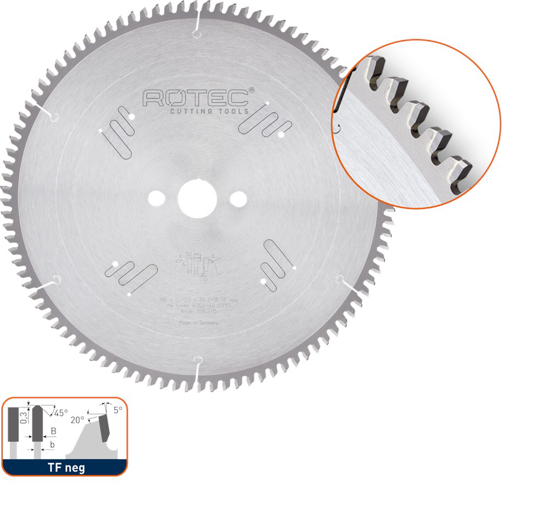 Afbeeldingen van HM ZAAGBLAD VOOR NF-METALEN, ø260X2,5X30, Z=64, TF NEG