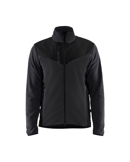 Afbeeldingen van GEBREID VEST MET SOFTSHELL DONKERGRIJS/ZWART XL 594225369799XL