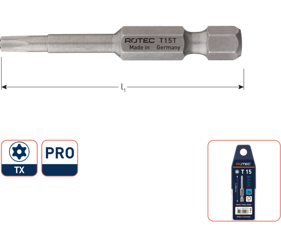 Afbeeldingen van SCHOEFBIT MET GAT, E6.3, T10TX50 VERPAKT PER 2