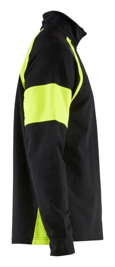 Afbeeldingen van SWEATSHIRT MET HALVE RITS VISIBLE ZWART/HIGH VIS GEEL XXL 355011589933XXL