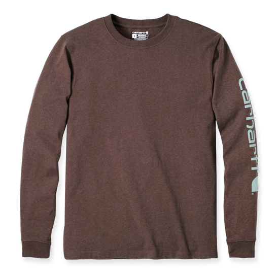 Afbeeldingen van EK231B86 SLEEVE LOGO T-SHIRT L/S MOCHA HEATHER L