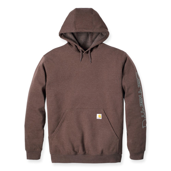 Afbeeldingen van K288B86 SLEEVE LOGO HOODED SWEATSHIRT MOCHA HEATHER L