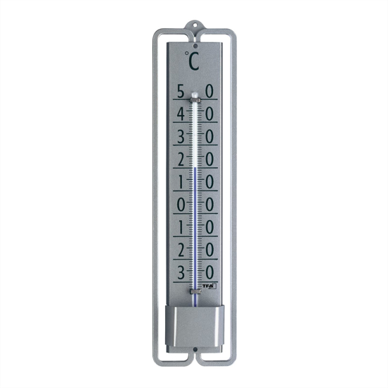 Afbeeldingen van TFA BINNEN/BUITENTHERMOMETER ANALOOG VAN METAAL - ZILVERKLEURIG - DOOSJE ( STUK(S) )