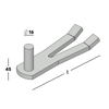 Afbeeldingen van KLAUWDUIM 1/2 STEENS EV-2 Ø16X45